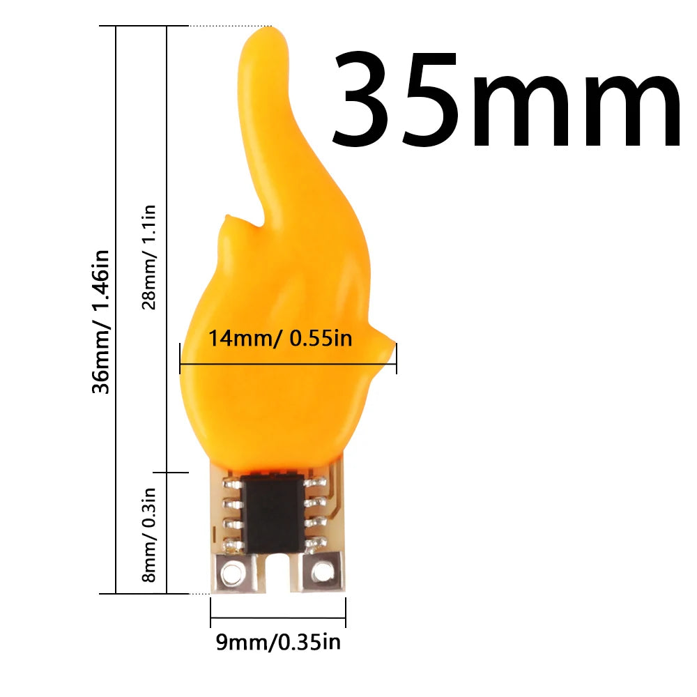 DIY Realistic Round Yellow-Orange Flickering Candle Flame LED Micro-Chip Wick Non-Waterproof Candles