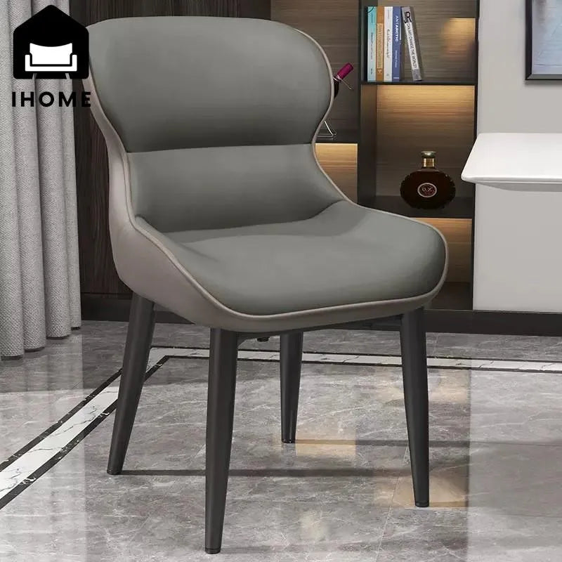 IHOME Embracing Backrest/ Foam Padding Nordic Faux Leather Cover Doll Dining Chairs/Colors-Orange/Black/Gray/Blue/Beige/Size: 80x50x45