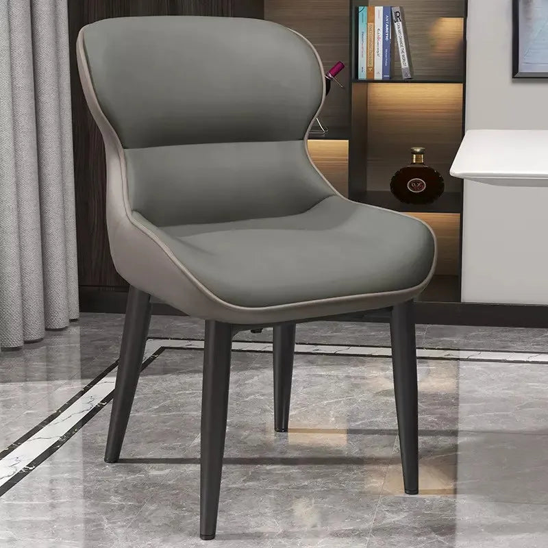 IHOME Embracing Backrest/ Foam Padding Nordic Faux Leather Cover Doll Dining Chairs/Colors-Orange/Black/Gray/Blue/Beige/Size: 80x50x45