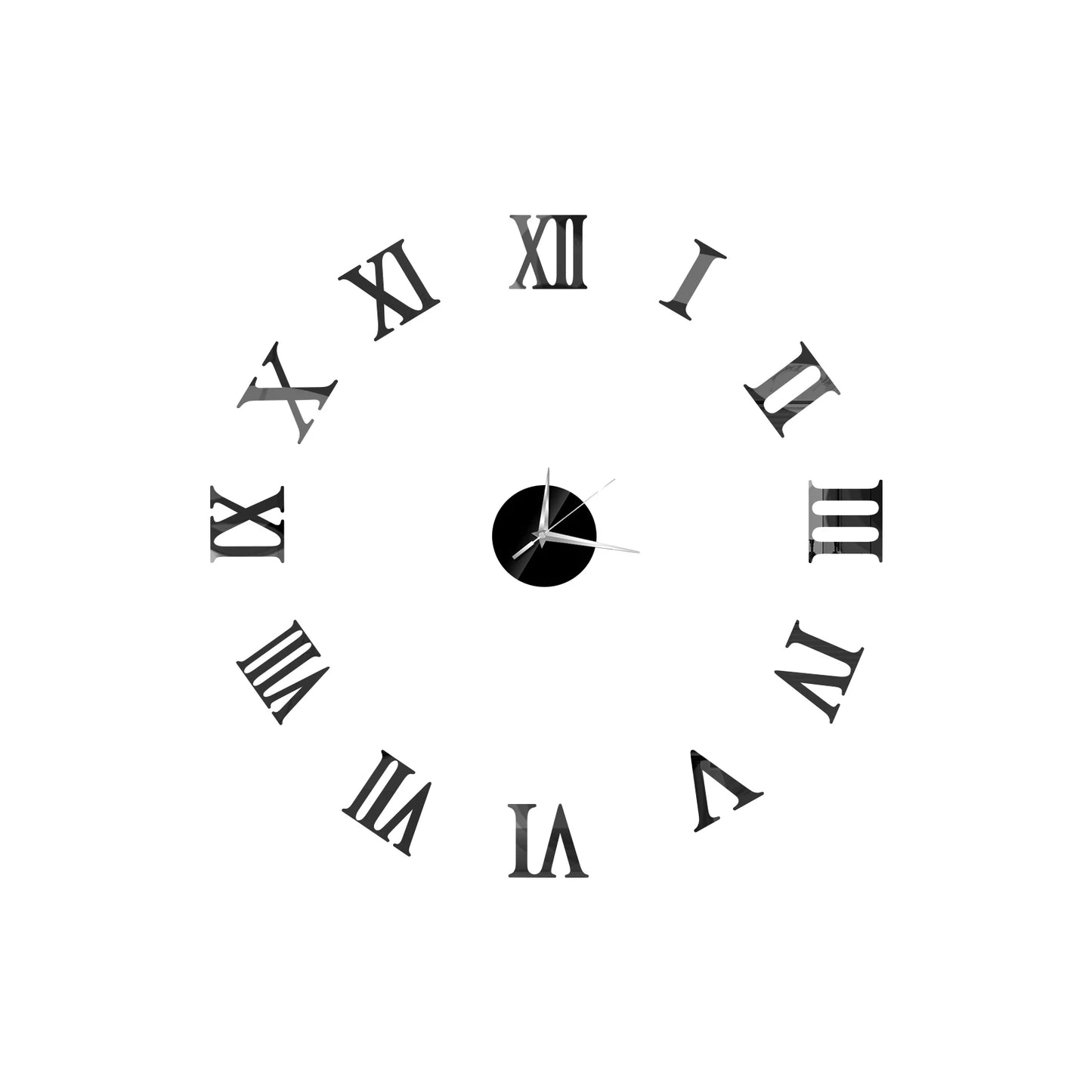 Self-Adhesive Waterproof Vapor-Proof Non-Toxic Safe Acrylic 3D Mirror Wall Clock Decals/Colors-Black/Silver/Gold