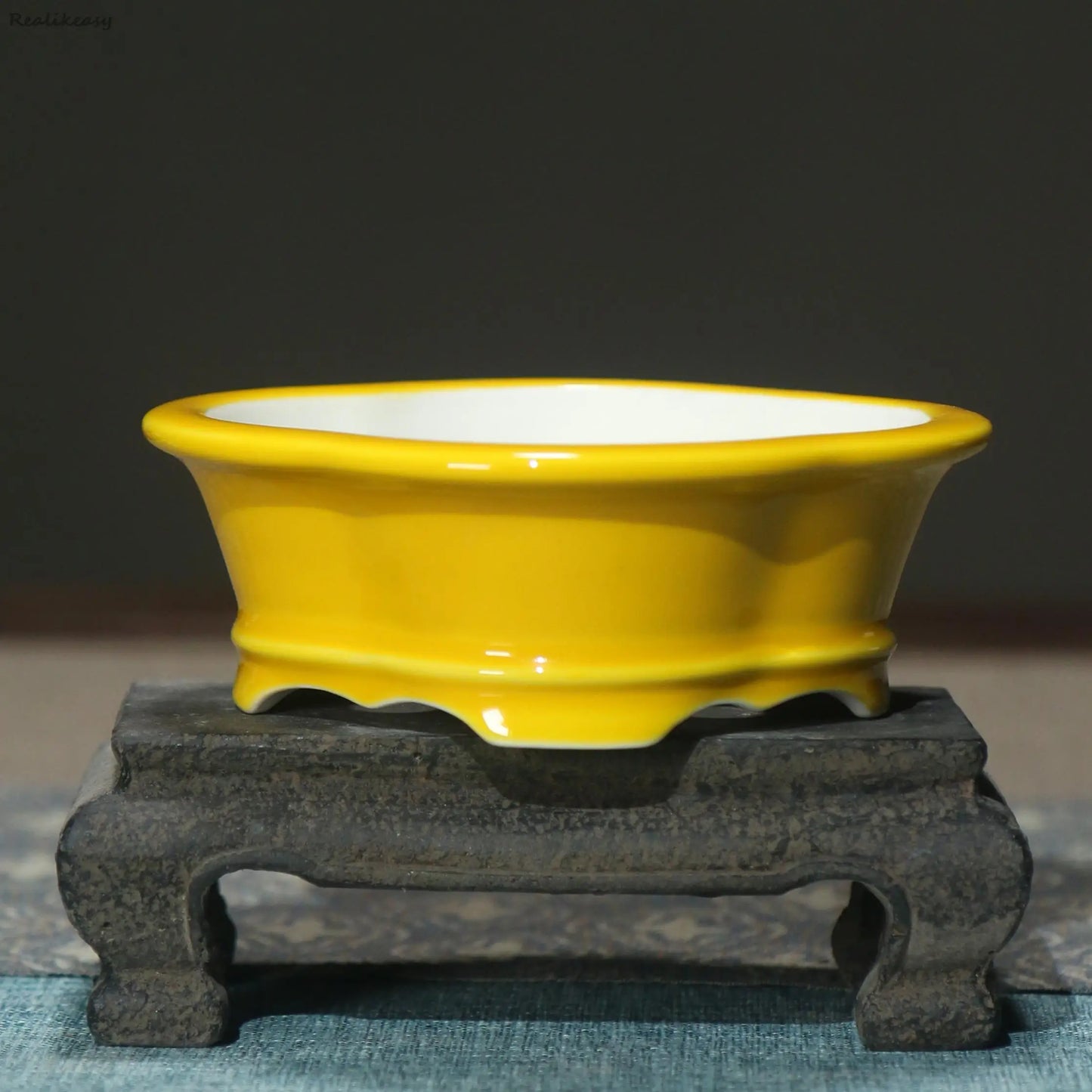 Creative Purple Sand Flower Pot Glazed Ceramic Bonsai Pot Small Flower Pot Japanese Succulent Flower Pot Home Decoration LE659