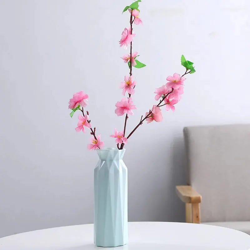 Nordic Modern Round Square Conical Plastic Decorative Flower Vases/Colors-Black/Pink/Blue/Green/White