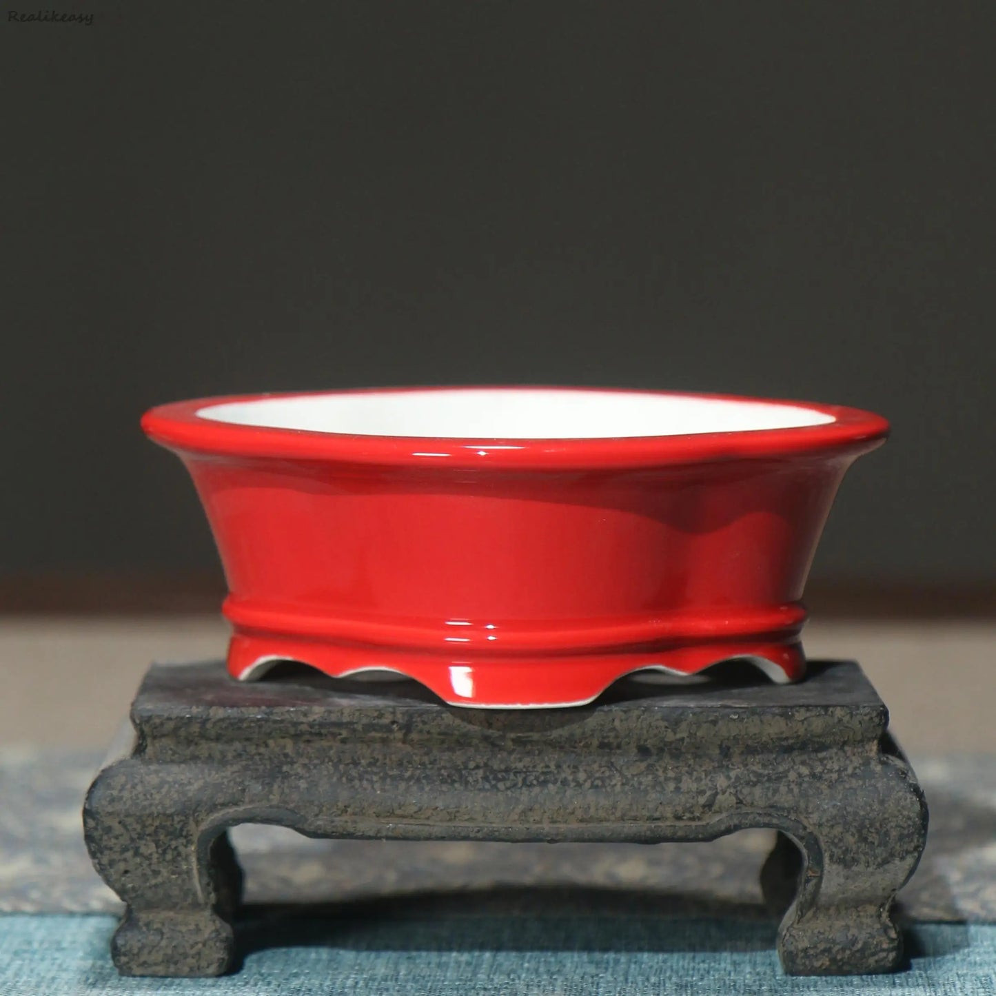Creative Purple Sand Flower Pot Glazed Ceramic Bonsai Pot Small Flower Pot Japanese Succulent Flower Pot Home Decoration LE659