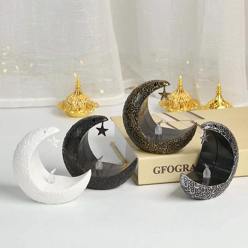 Plastic Semi-Handmade-Mechanical Modern Middle East Star-Moon Shape Candleholders/Colors-Bronze/Black/White