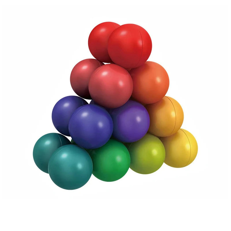 Colorful Rainbow Color Plastic Round Infinity Loop Balls Anxiety-Stress Free Educational Toys/Ages: 3-18 + Years Older