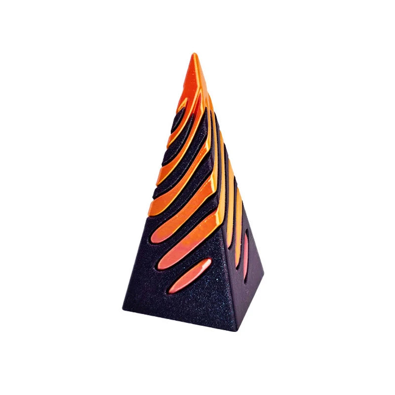 3D Printed Plastic Non-Toxic Spiral Cone-Shaped Sensory Fidget Toys/Ages: 13-18+ Years Old/Colors-Orange/Red/Black