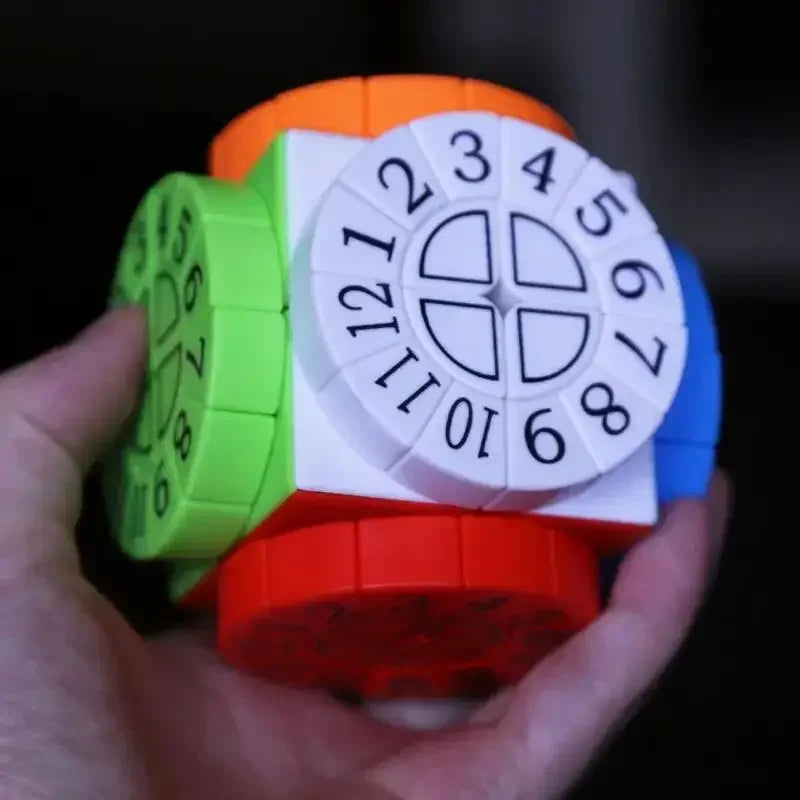 No-EN-Name-Null Kids-Adults Medium-Hard Multicolor Plastic Square Science Theme Time Machine Magic 3D Sequential Rubik Cube Mechanical Puzzle Toys/Ages 6-14 Years Old + Older/Colors-Orange/Blue/Yellow/White/Multicolor