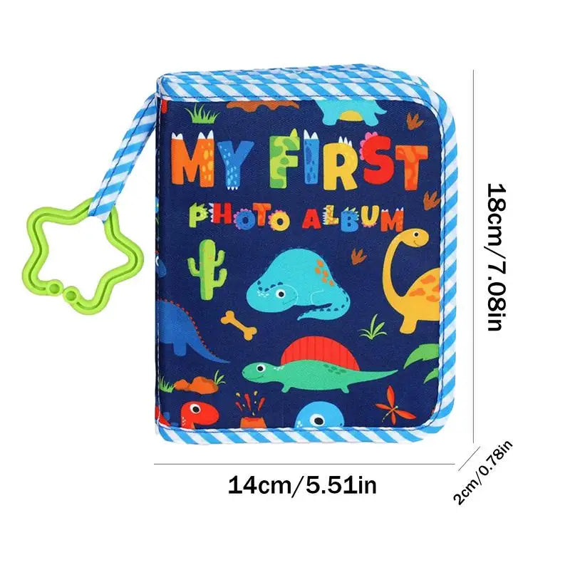 Babies Polyester Cartoon Dinosaurs Soft Cloth My First Photo Album/ Star Shape Ring Hook/A Gift (Book)/Ages: 0-24 Months