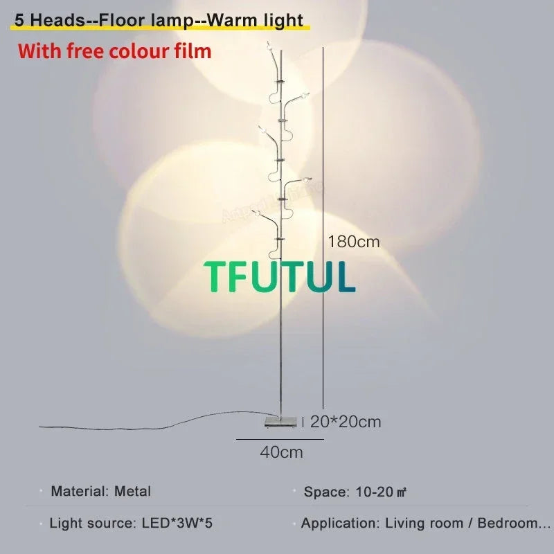 Italy Design Iron Rainbow Toughened Glass Shade Floor Lamps/Colors-Multicolor/Rainbow/Black