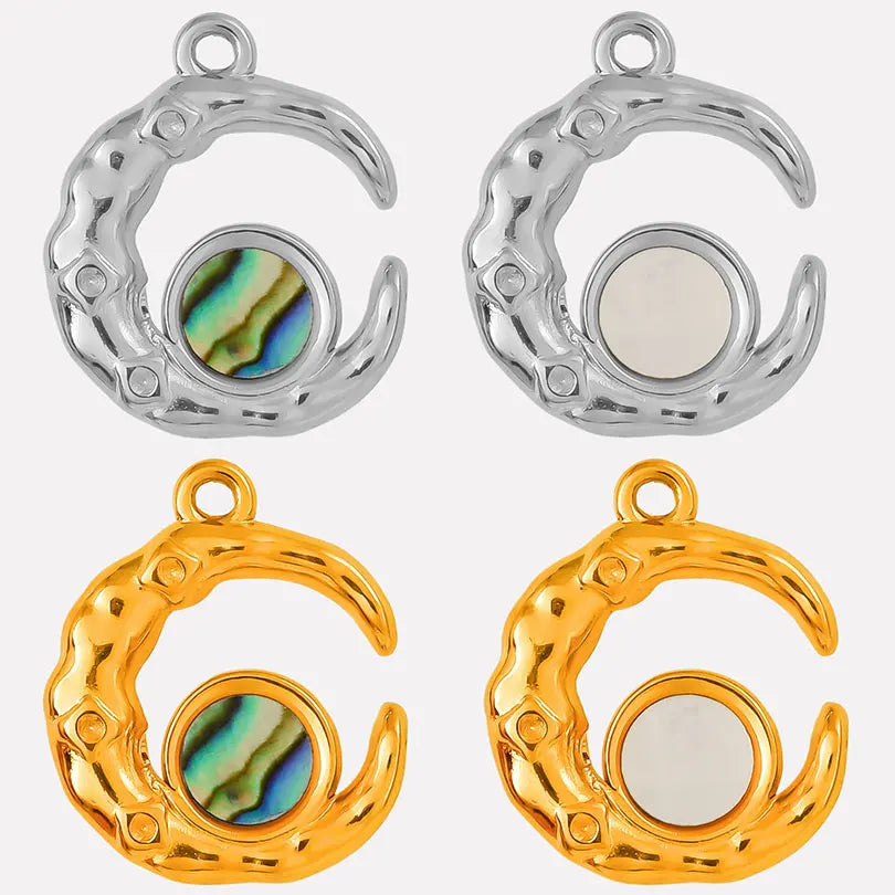 4-5PCS Women Imitation Geometric Stainless Steel Natural Crescent Moon/ Sun/ Heart Pendants