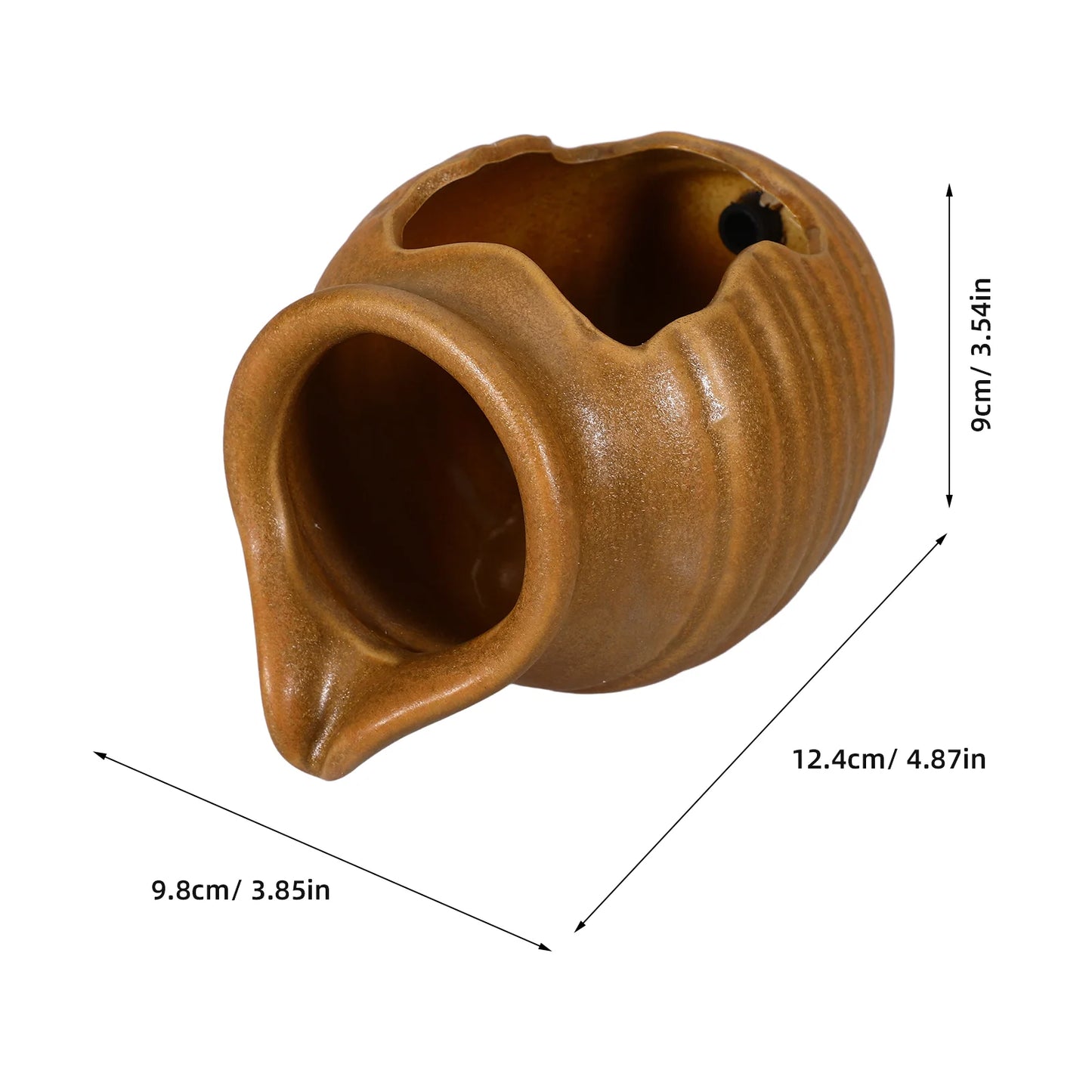 Indoor Round Ceramic Brown Circulating Broken Clay Pot Jar Decorative Fountain