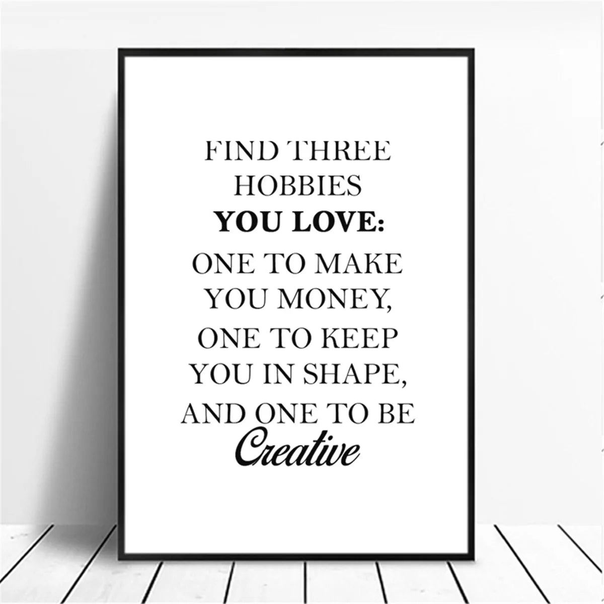 Unframed Canvas Rectangle Waterproof Ink Wall Black-White Quotes Minimalist Positive Words Prints