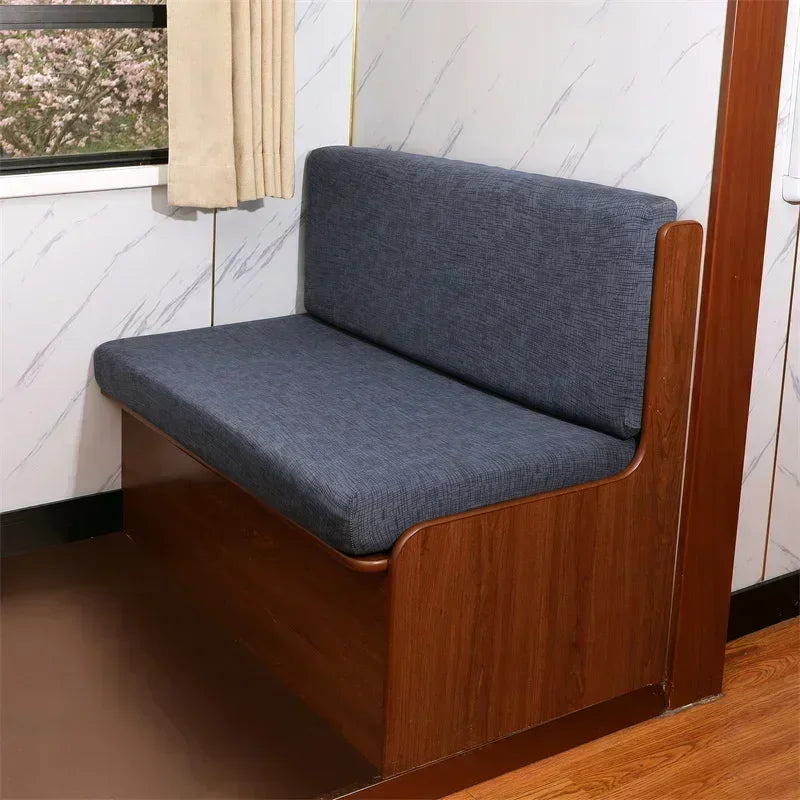 2 PCS Set Floral-Gray RV Camper Sofa Dinette Cushion Elastic Stretchy Slipcovers