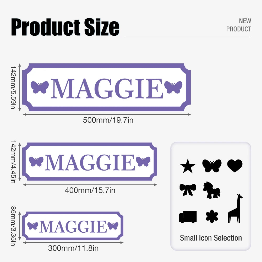 Wood Rectangle Customized Engraved Babies Name Personalized Door Signs/Colors-Black/Pink/Blue/Purple/White/Yellow/Green