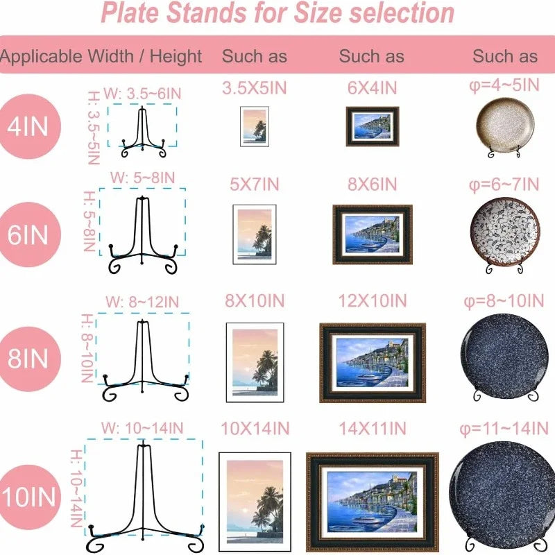 DIY Craft Black Thicken Iron Tube Bracket Foldable Removable Display Stand Holders