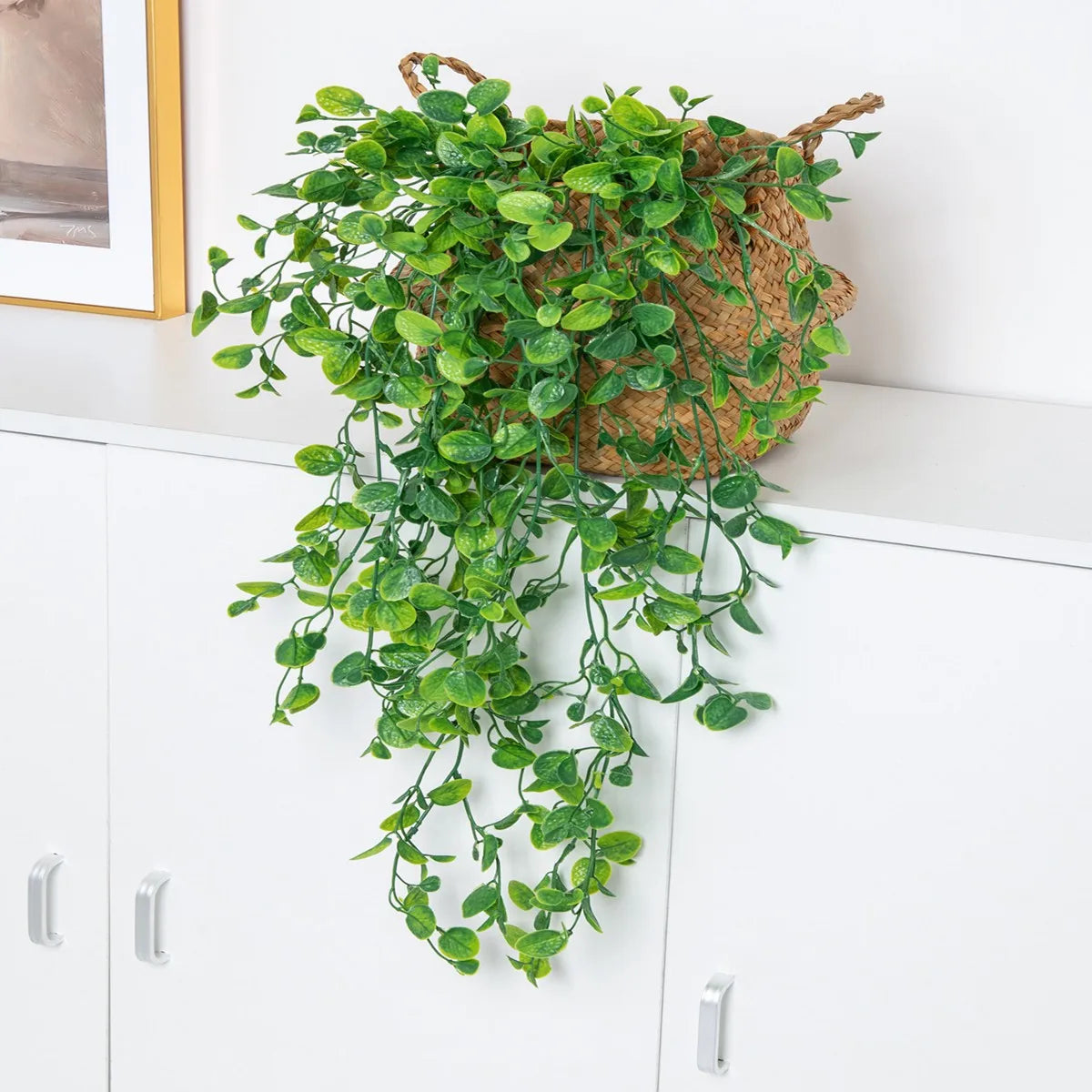 Green Outdoor Non-Flowering Artificial Plastic Magnoliopsida IVY Hanging Plants