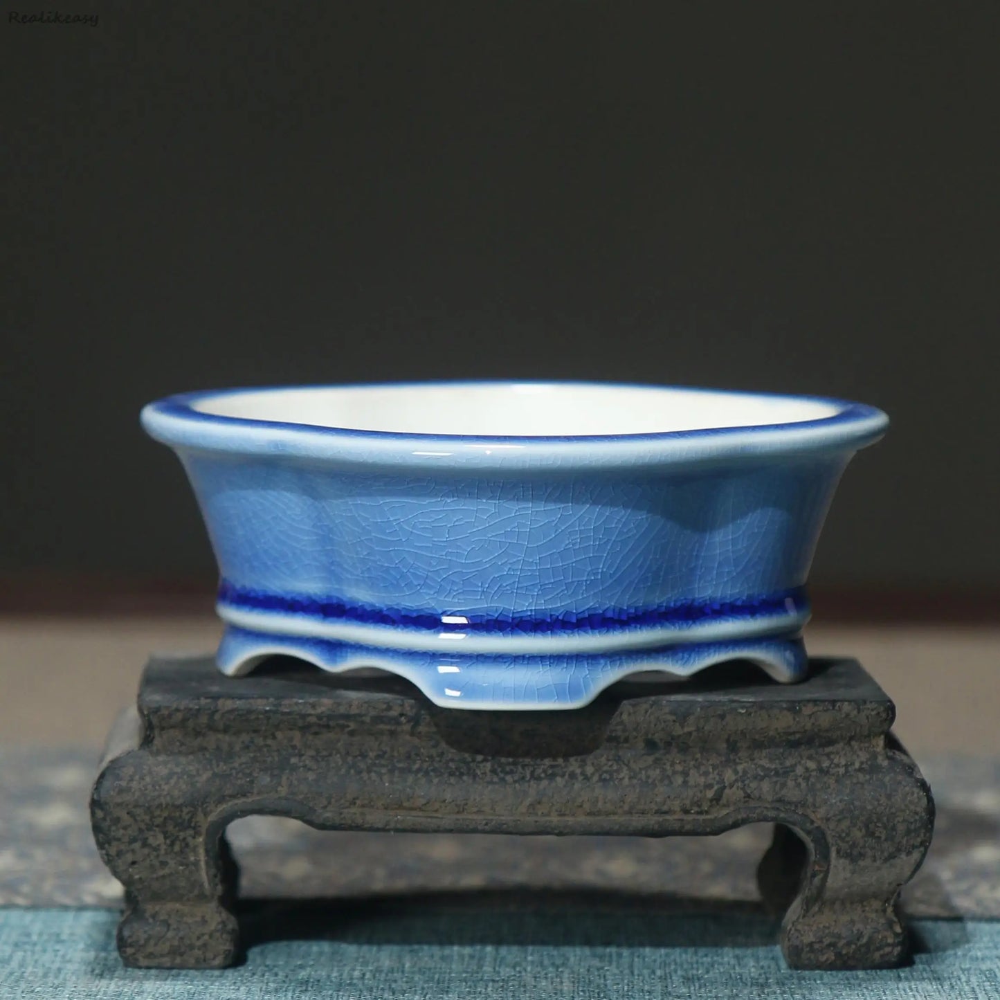 Creative Purple Sand Flower Pot Glazed Ceramic Bonsai Pot Small Flower Pot Japanese Succulent Flower Pot Home Decoration LE659