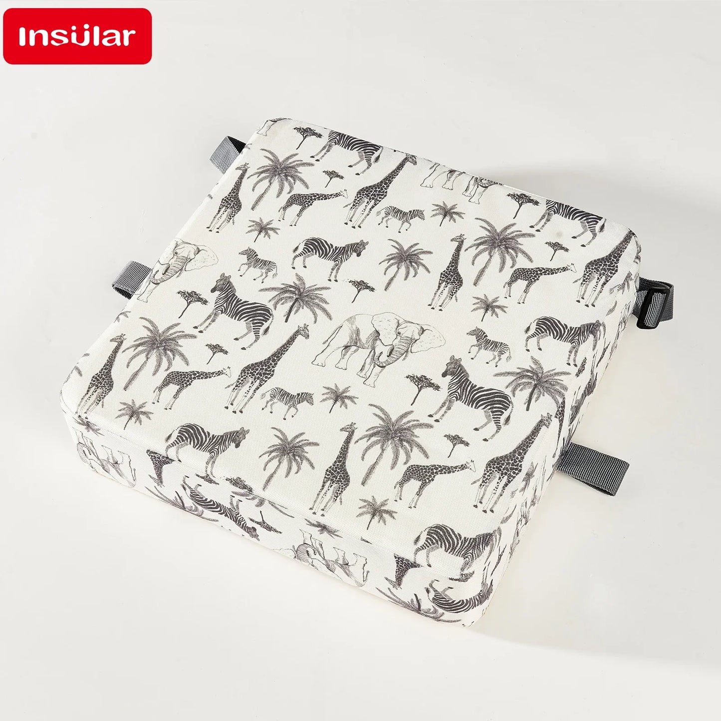 Cute Cartoon Colorful Animal-Floral Pattern Waterproof Durable Non-Slip Polyester Oxford Fabric Adjustable Height Portable Safety Buckle Booster Seat Cushions/Ages: 1-2 Years Old