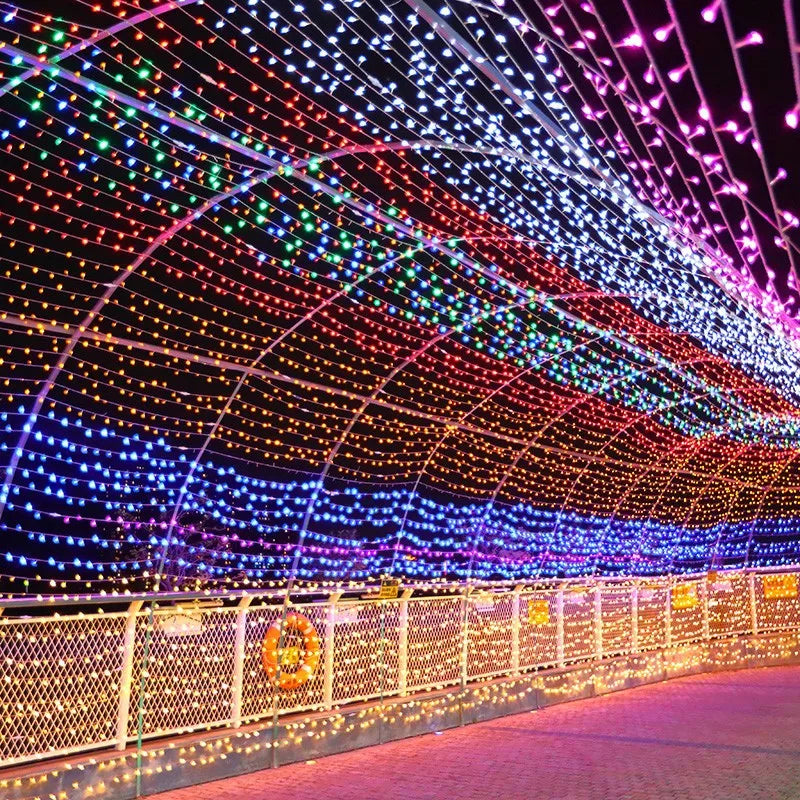 10M String US Standard 110V LED Star String Yellow Pink Green Warm Blue Red White RGB Rainproof 100 Beads String Outdoor Decor