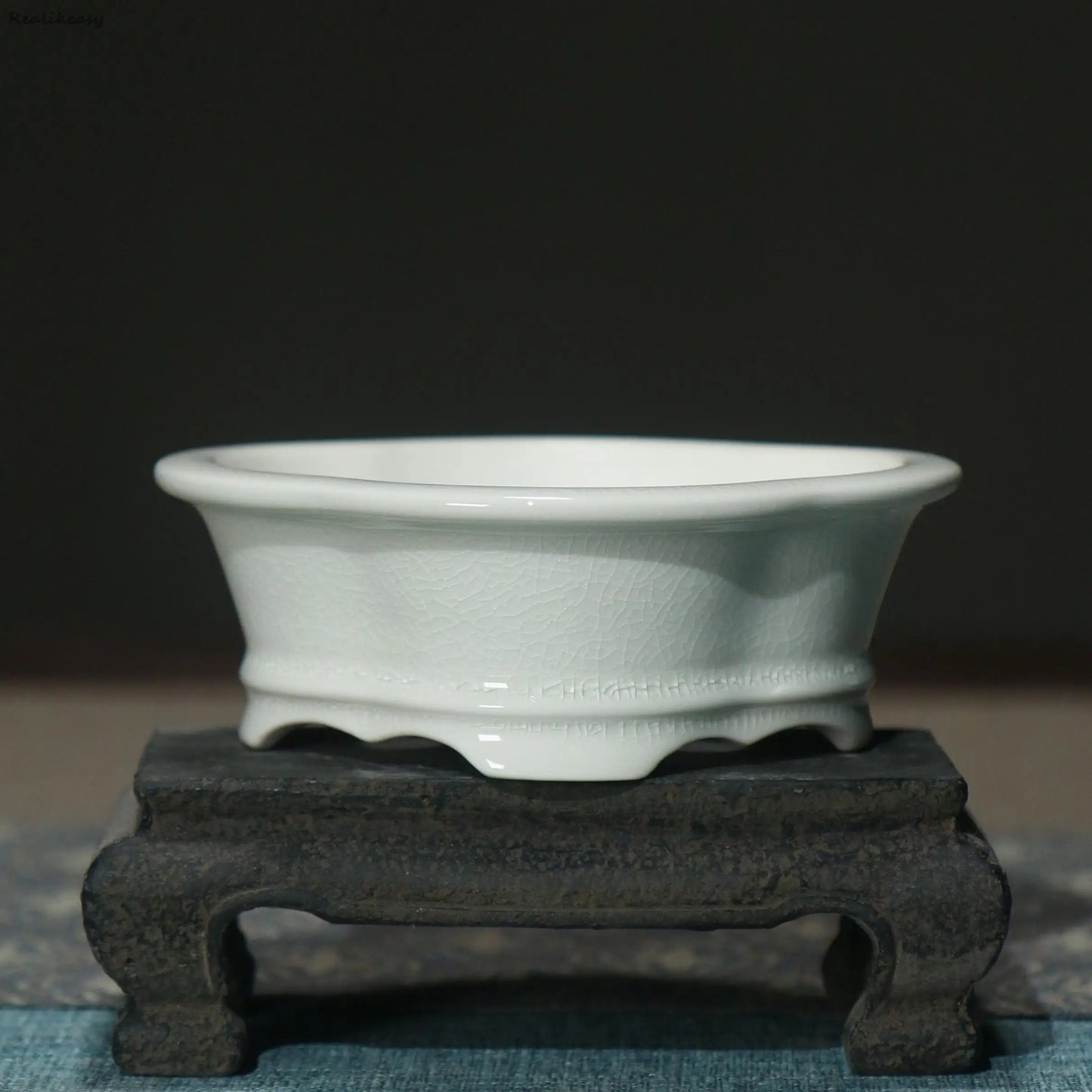 Creative Purple Sand Flower Pot Glazed Ceramic Bonsai Pot Small Flower Pot Japanese Succulent Flower Pot Home Decoration LE659