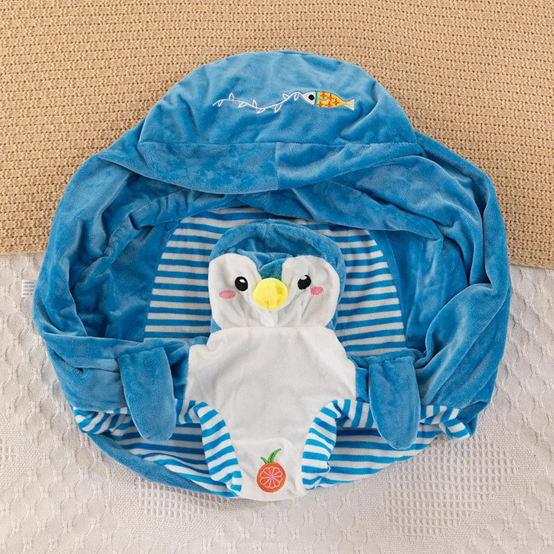 Babies-Toddlers Soft Plush Velvet Fabric Upholstered Padded Electric Embroidery Cute Cartoon Animal Images Anti-Slip Bottom Supported Learning Seat Chairs/Colors-White/Blue/Pink/Yellow/Striped/Multicolor/Checkered/Animals