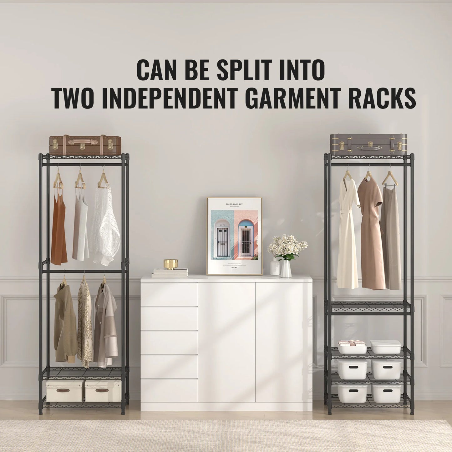No-EN-Name-Null Modern Black Steel Metal Customized Coat-Garment Racks