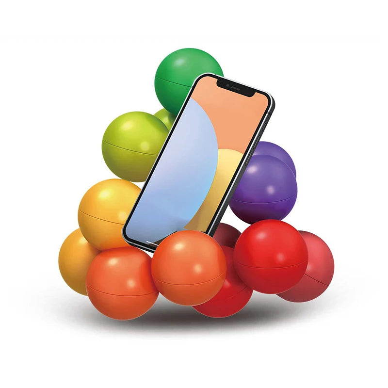 Colorful Rainbow Color Plastic Round Infinity Loop Balls Anxiety-Stress Free Educational Toys/Ages: 3-18 + Years Older
