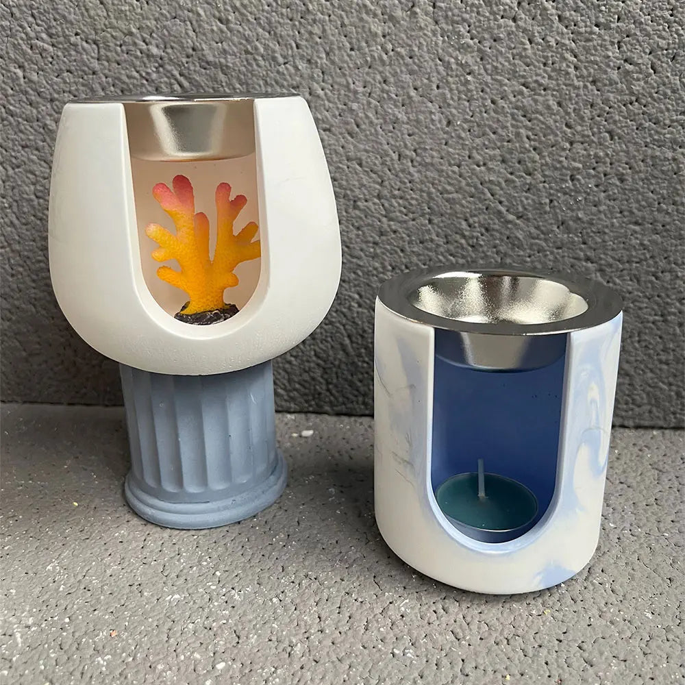 DIY Round Essential Oil Wax Warmer Holder Silicone White Milky Molds/Colors-White/Yellow/Pink/Silver