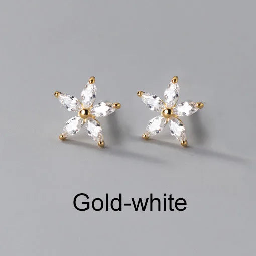 INZATT Real 925 Sterling Silver Colourful Zircon Star Stud Earrings For Women Party Trendy Fine Jewelry Minimalist Accessories