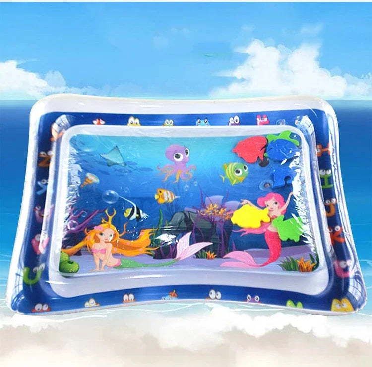 Babies-Toddlers Rectangle-Heart-Star Shapes Inflatable Air-Waterfilled Valves Cute Cartoon Multicolor Ocean Creatures Magic Tummy Time Play Mats/Colors-Multicolor/Animal/Ages: Newborn 0-3 Years Old
