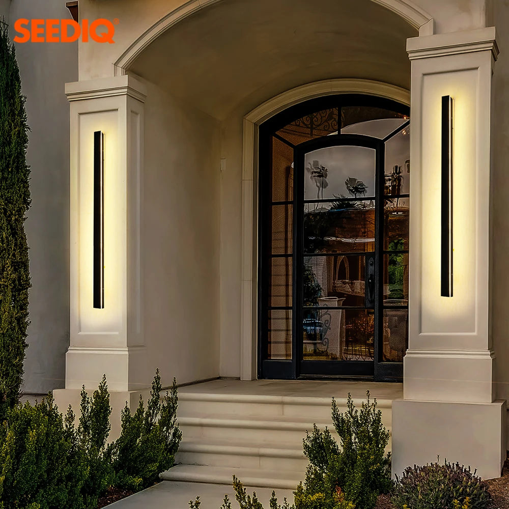 Outdoor Wall Light IP67 Waterproof Modern Wall Lamp AC85-265V Porch Light Gate Light 1800 2000mm Long Black Wall Light Outdoor