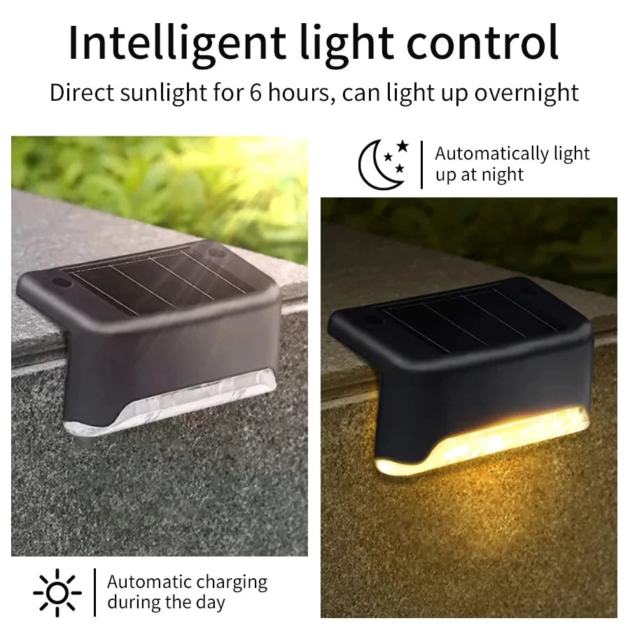 Modern intelligent Cool Light Control 1-2-4 PCS Waterproof IP44 Protection LED Solar Powered Deck Stairs Lights/ Colors-Black/Brown/Multicolor