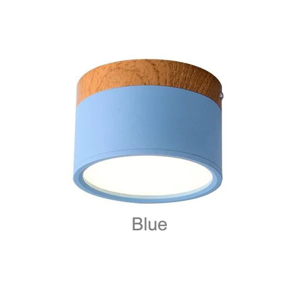 Modern Aluminum LED Warm-Cool White Downlight Dimmable Round Mounted Ceiling Spotlights/Colors-Green/White/Black/Blue/Yellow/Gray