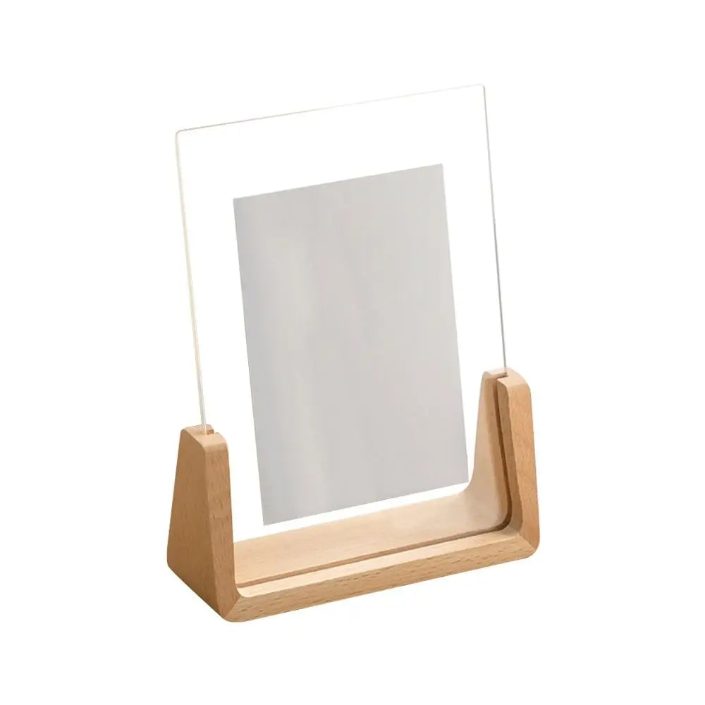 Flexible Strong Rectangle Clear Acrylic Brown Wood Base Photo Frames