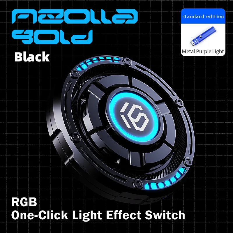 YIJOO 3 In 1 Round Aluminum Hand Twist RGB Mechanical Roulette Glowing Tricolor Switchable Lighting-Sound Effects Pushing Eye-Hand-Finger Spinning Toys/Colors-Black/Gray/Silver/Ages: Young Adults 13-18 + Years Older