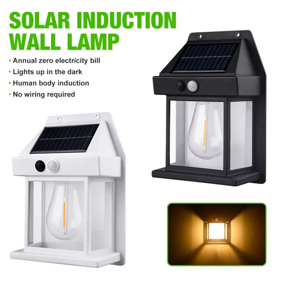 XIWANGFIR Outdoor Solar LED Bulbs Tungsten Wire Wall Light Garden Induction Lamp Garden Villa Night Light Lighting Waterproof