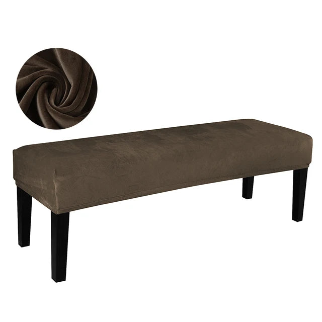 100% Polyester Soft Velvet Bench Slipcovers/Colors-Gray/Black/Brown/Red/Navy