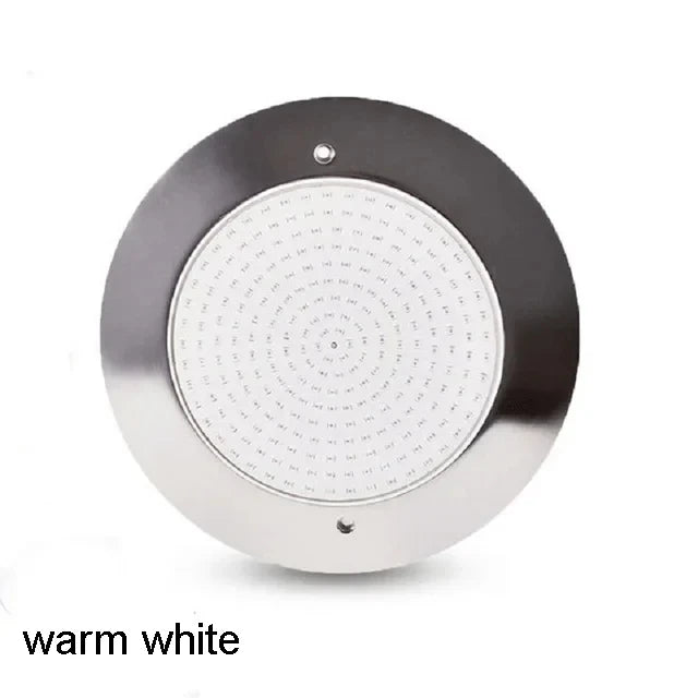 TUYA Outdoor 12V Ultra-Thin Silver Round Stainless Steel Metal Body Warm-Cool White-Blue LED Lights Emergency Underwater Swimming Pool Lights/Colors-Silver/White/Gray