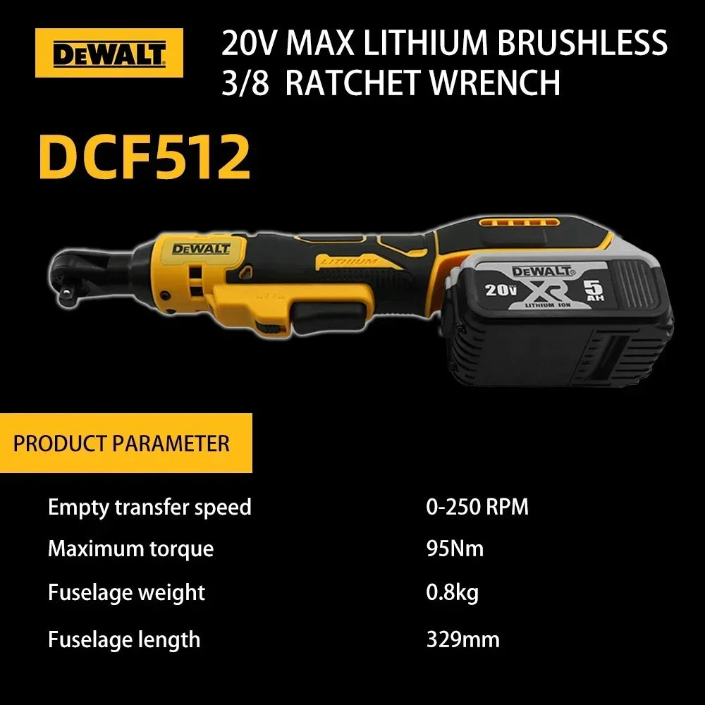 Dewalt DCF512 1/2 Inch Brushless Ratchet Right Angle Wrench LED Cordless Driver Variable Speed Power Wrench 20V Power Tools