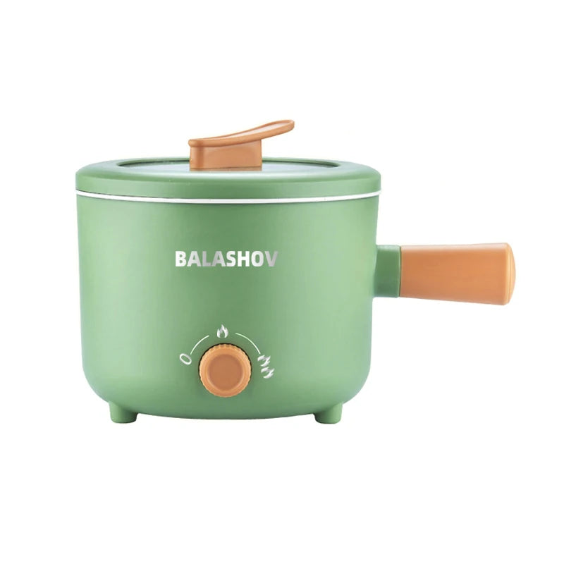 Green Non-Stick Automatic-Power Off Ceramic Stainless Steel Electric Cooker-Steamer Pots/Built-In Steam Rack/Removable Heat Insulated Handle