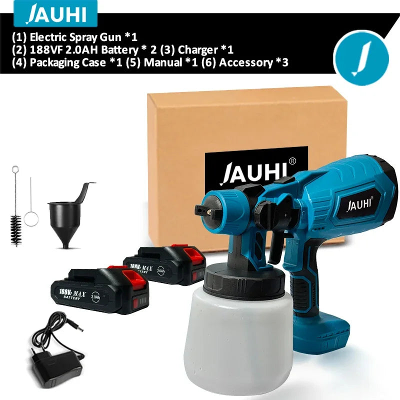 1000ML Electric Cordless Spray Gun High Power HVLP Paint Sprayer Auto Furniture Steel Coating Airbrush For Makita 18V Battery