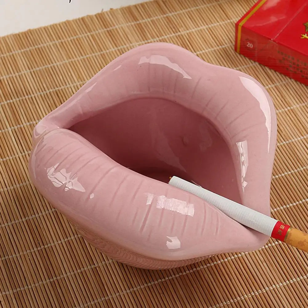 Cute Cigar Ashtray Lips Ceramic Ashtray Creative Flower Pot Trendy Desktop Mouth Ash Tray Statue Home Decoration Boyfriend Gift