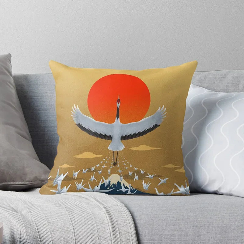 100% Polyester Square Chinese Style Pillowcases/Colors-Animal/Red/Multicolor/Yellow/White/Navy/Gray
