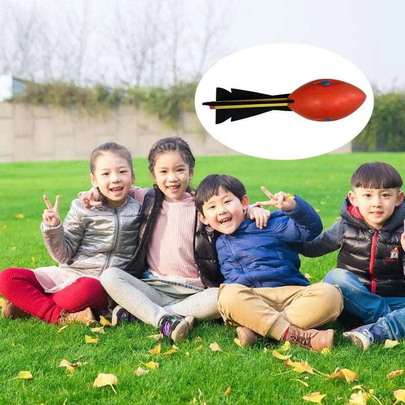 JUSENDA Kids Outdoor Multicolor Polyurethane Foam Rocket Missile Dart Flight Gliding Football Shaped Fun Sport Toys/Ages: 3 Years Old + Older/Colors-Red/Black-Yellow/Black/Dots/Striped/Multicolor