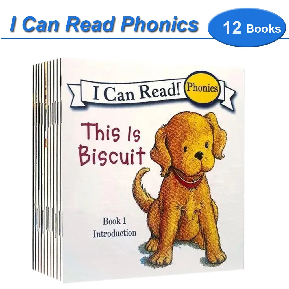 Kids 12 PCS Multicolor Paperback Educational My Very First English Picture Books-I Can Read Phonics Sets/ 12 Pages Per Book/Ages: 3-12 Years Old