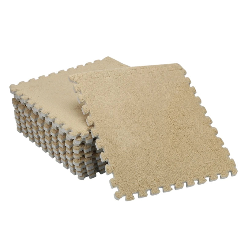 Kids 10 PCS Set Jigsaw Interlocking Ant-Fatigue Foam EVA Mat Flooring/Colors-Beige/Gray