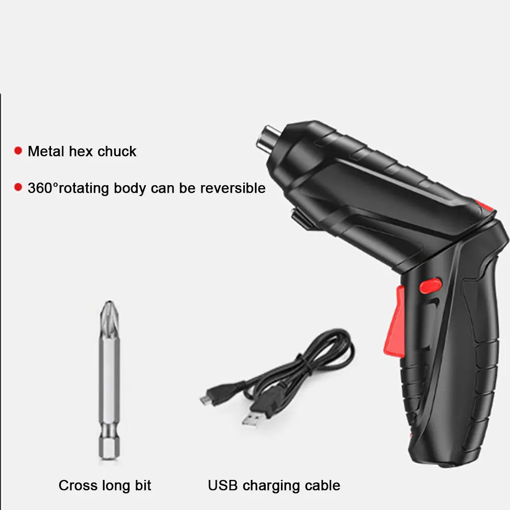 AIDEEPEN Black-Orange-Red Color Customized Electric Battery-Powered Rechargeable USB Port Cordless Powerful Impact Straight Pistol Handle Wireless Screwdrivers