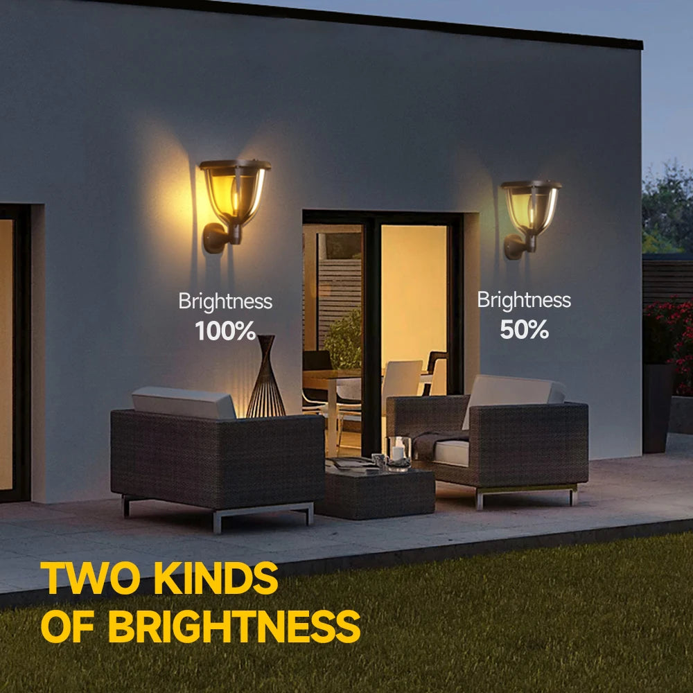 2 Brightness Solar Led Wall Lights Outdoor Light Control Waterproof Garden Country House Yard Decoration Lawn Lamp Post Light
