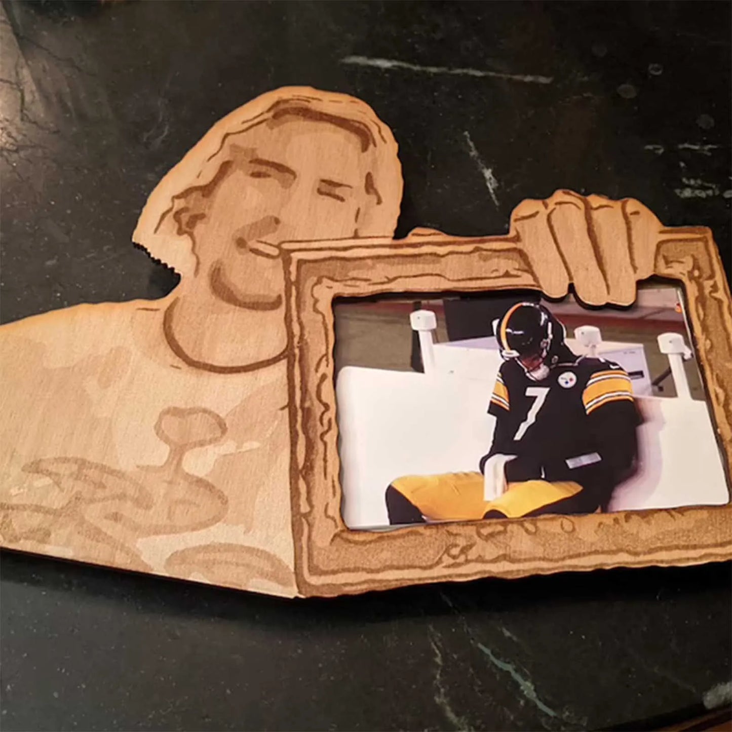 The Original Look At This Photograph Picture Hilarious-Funny Personalized Wood Rectangle Picture Frames/Colors-Brown/Beige