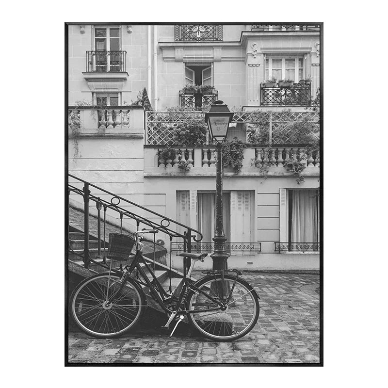 Unframed Canvas New York City-Brooklyn Bridge-Paris Tower/ Colors-Black/ White